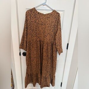 Stylish Brown Polka Dot Dress